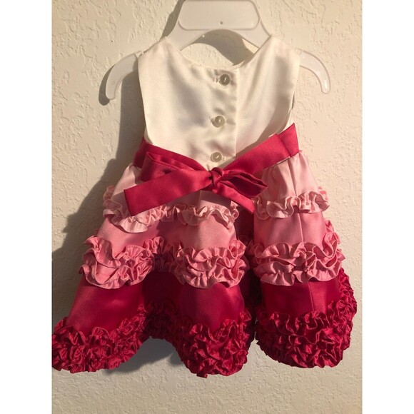 Rare Editions Girls Dress Size 4-6 months Pink and White - Picture 3 of 5